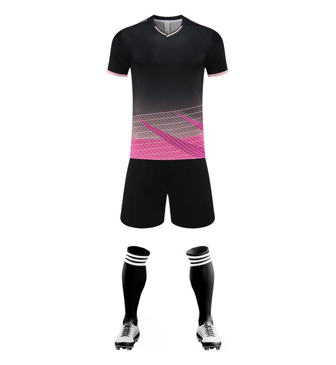 Maglia da calcio a maniche corte con scollo a V con sfumatura – FRONT 1