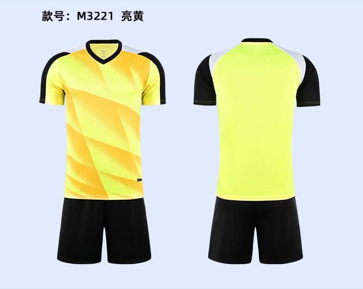 Tricou de fotbal, cu mânecă scurtă, cu decolteu în V și cu degrade – COMBO 5