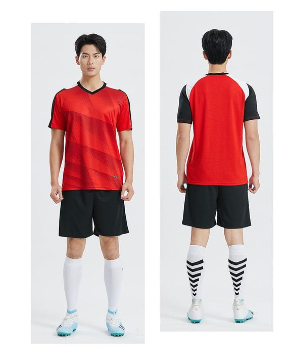 Tricou de fotbal, cu mânecă scurtă, cu decolteu în V și cu degrade – MODEL 1
