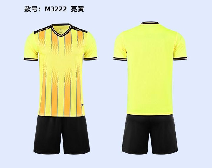 V-neck Short Sleeve Striped Soccer Jersey – COMBO 1