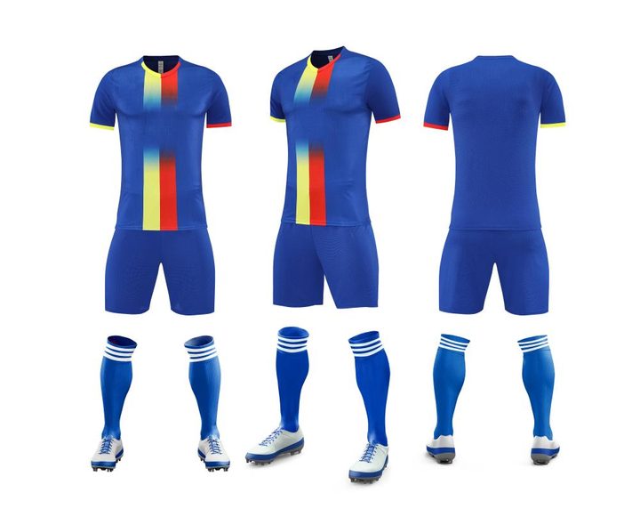 Stand collar Short Sleeve Striped Soccer Jersey – COMBO 4