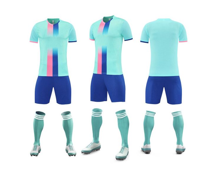 Stand collar Short Sleeve Striped Soccer Jersey – COMBO 6