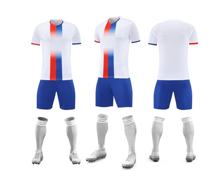 Stand collar Short Sleeve Striped Soccer Jersey – COMBO 1