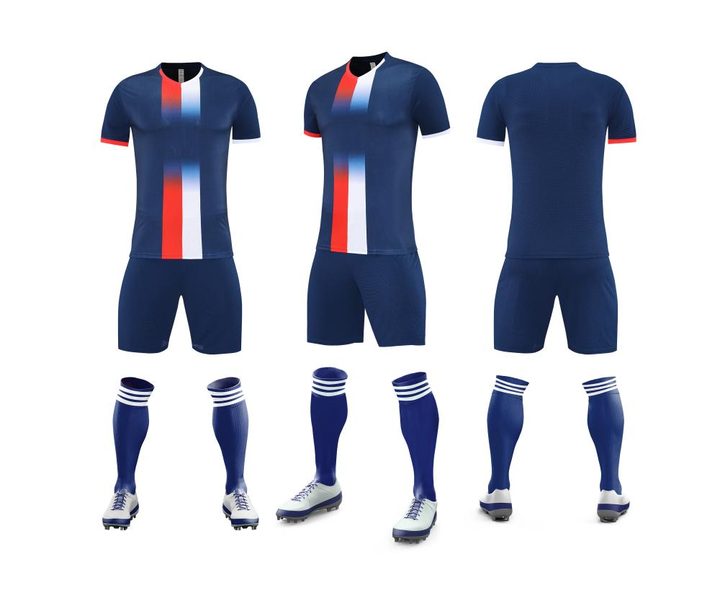 Stand collar Short Sleeve Striped Soccer Jersey – COMBO 7