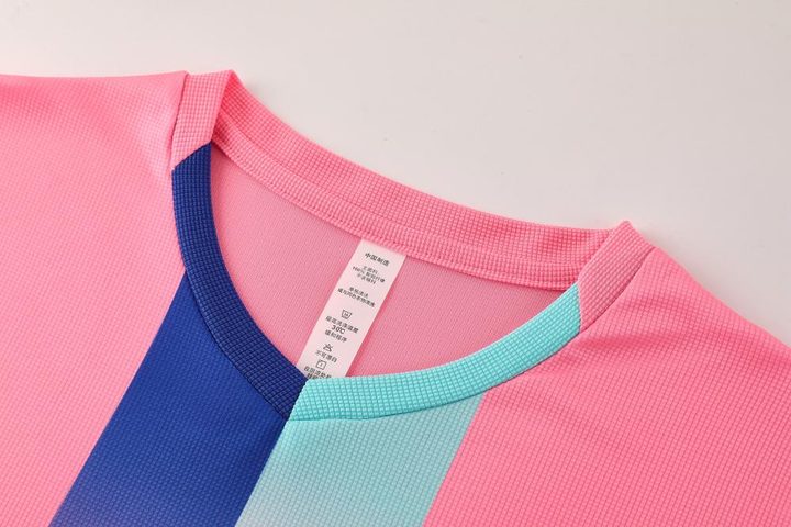 Stand collar Short Sleeve Striped Soccer Jersey – DETAIL 1