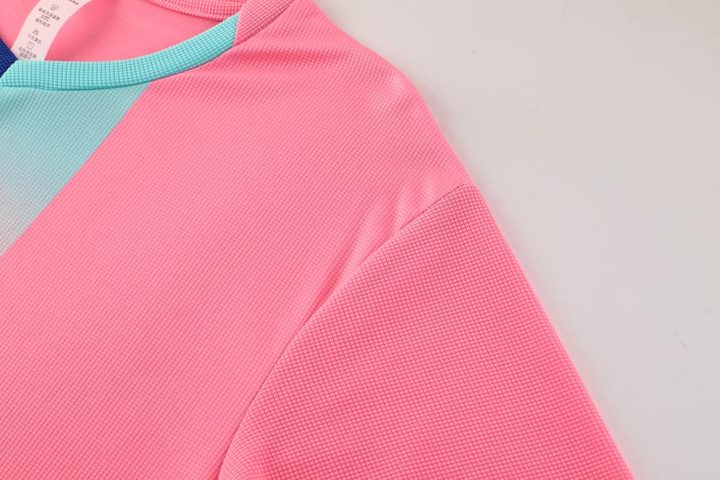 Stand collar Short Sleeve Striped Soccer Jersey – DETAIL 2
