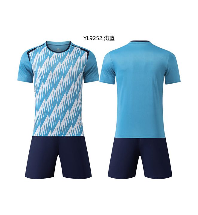 Crew-neck Short Sleeve Geometric Soccer Jersey – COMBO 1