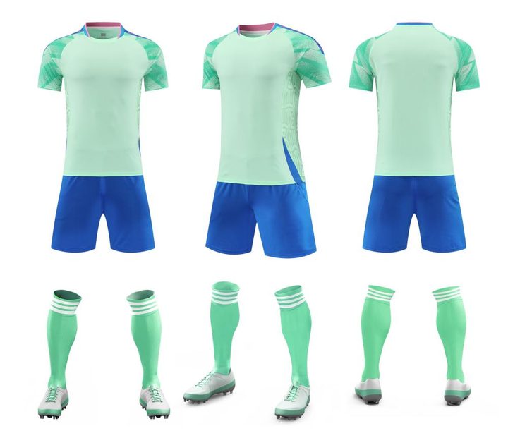 Crew-neck Short Sleeve Geometric Soccer Jersey – COMBO 1