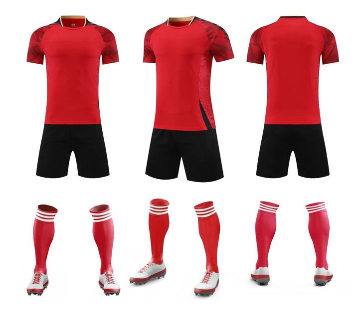 Crew-neck Short Sleeve Geometric Soccer Jersey – COMBO 4