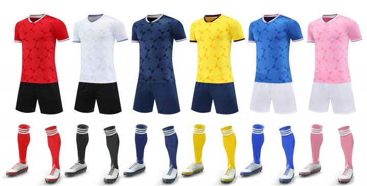 V-neck Short Sleeve Striped Soccer Jersey