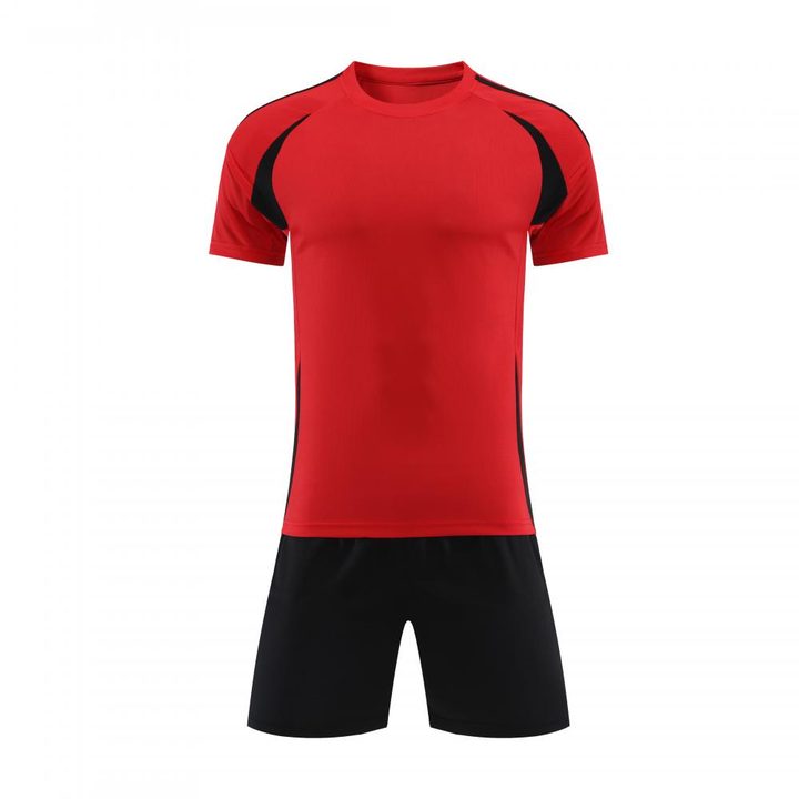 Crew-neck Short Sleeve Striped Soccer Jersey – FRONT 2