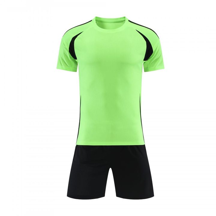 Crew-neck Short Sleeve Striped Soccer Jersey – FRONT 3