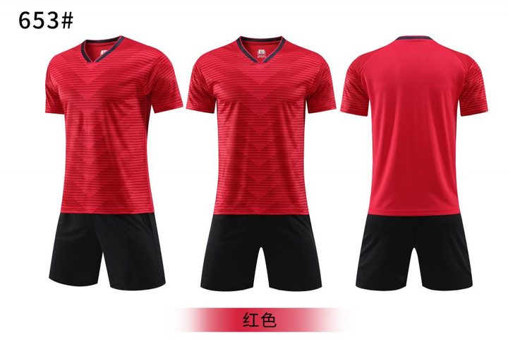 V-neck Short Sleeve Striped Soccer Jersey – COMBO 1
