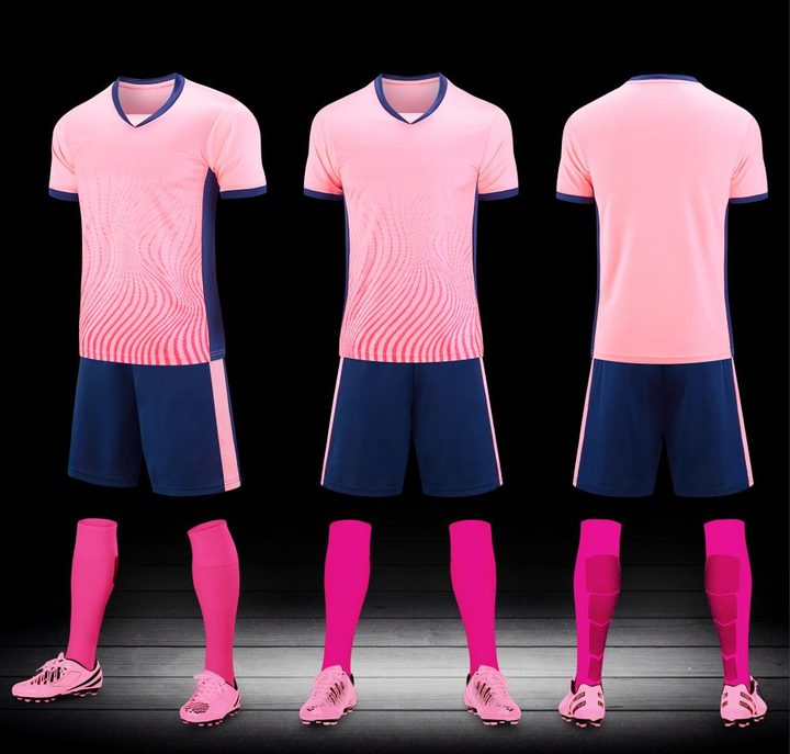 Tricou de fotbal, cu mânecă scurtă, cu decolteu în V și cu panouri – COMBO 2