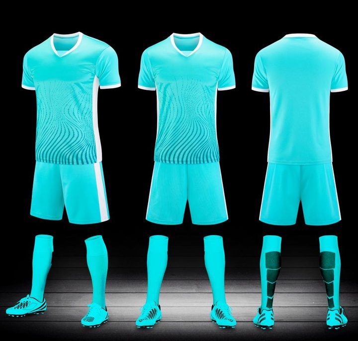 Tricou de fotbal, cu mânecă scurtă, cu decolteu în V și cu panouri – COMBO 3
