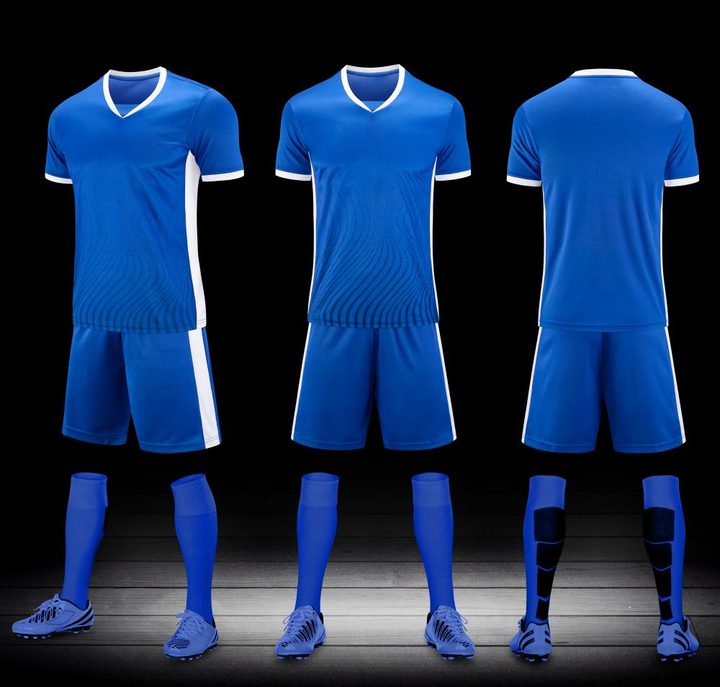 Tricou de fotbal, cu mânecă scurtă, cu decolteu în V și cu panouri – COMBO 1