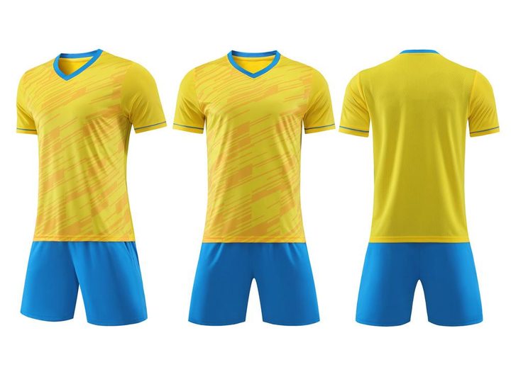Maglia da calcio a maniche corte con scollo a V con righe – COMBO 3
