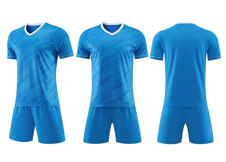 Maglia da calcio a maniche corte con scollo a V con righe – COMBO 1