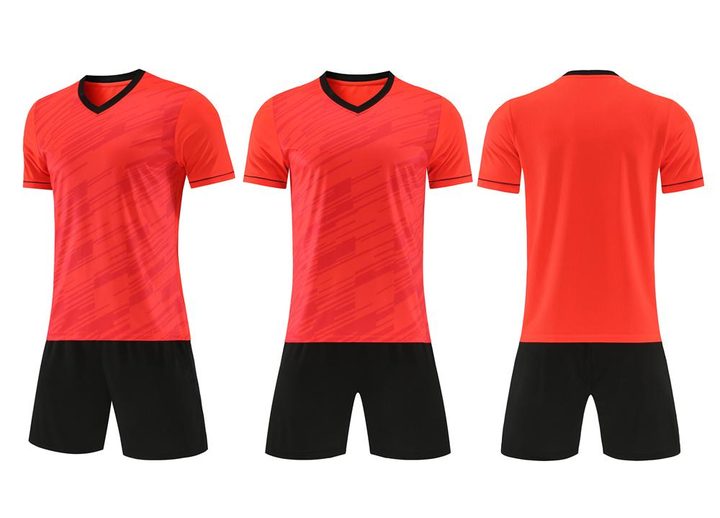 Maglia da calcio a maniche corte con scollo a V con righe – COMBO 5