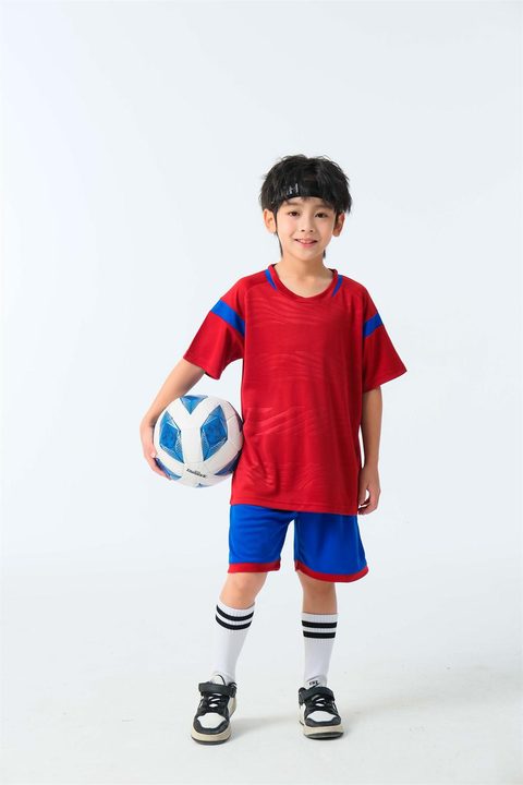Maillot de football à manches courtes avec col rond à blocs de couleur – MODEL 2