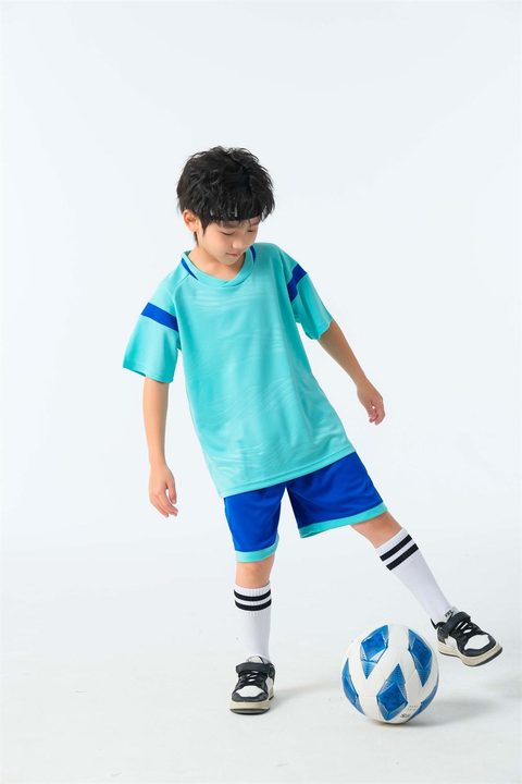 Maillot de football à manches courtes avec col rond à blocs de couleur – MODEL 3