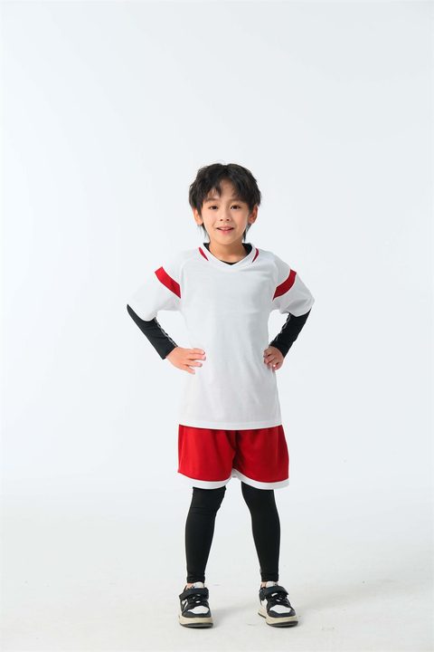 Maillot de football à manches courtes avec col rond à blocs de couleur – MODEL 6