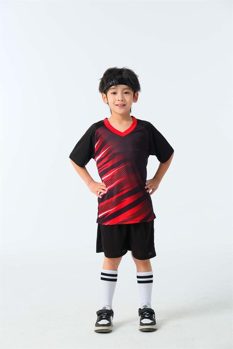 Kurzarm-Fußballtrikot mit V-Ausschnitt und Streifen – MODEL 6