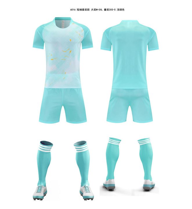 Tricou de fotbal, cu mânecă scurtă, cu decolteu rotund și cu degrade – COMBO 3