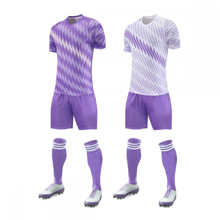 Kurzarm-Fußballtrikot mit Rundhalsausschnitt und geometrischem Muster – MAIN