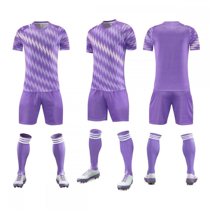 Kurzarm-Fußballtrikot mit Rundhalsausschnitt und geometrischem Muster – COMBO 2