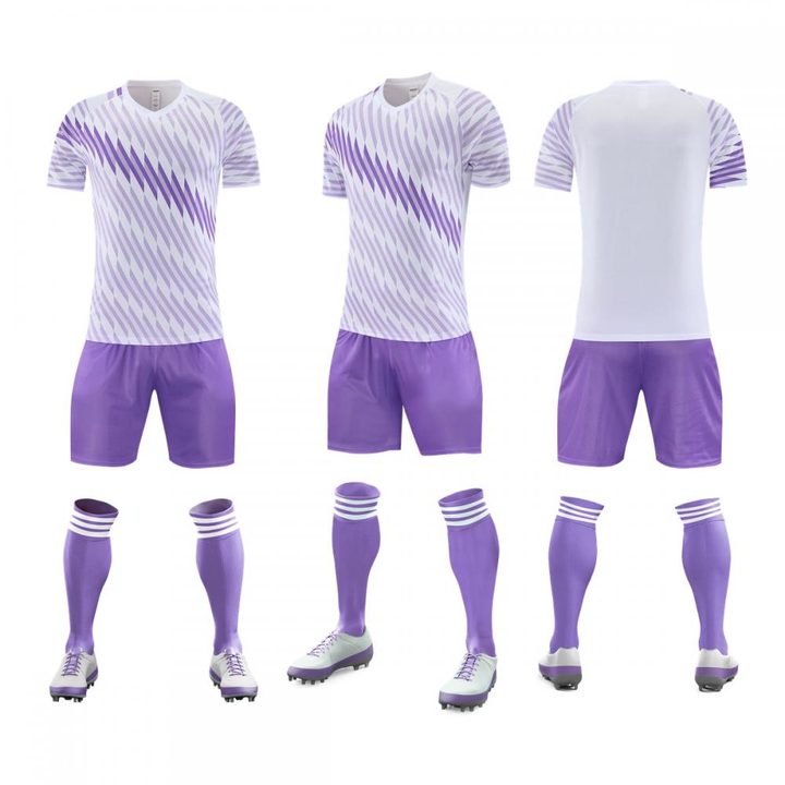 Kurzarm-Fußballtrikot mit Rundhalsausschnitt und geometrischem Muster – COMBO 1