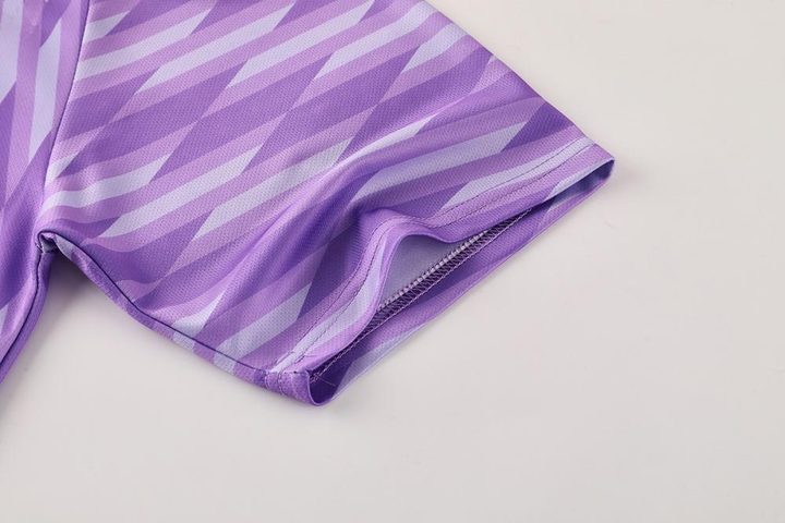 Kurzarm-Fußballtrikot mit Rundhalsausschnitt und geometrischem Muster – DETAIL 3