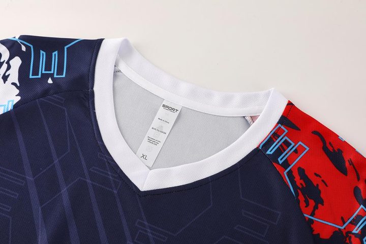 Maglia da calcio a maniche corte con scollo a V con righe – DETAIL 1