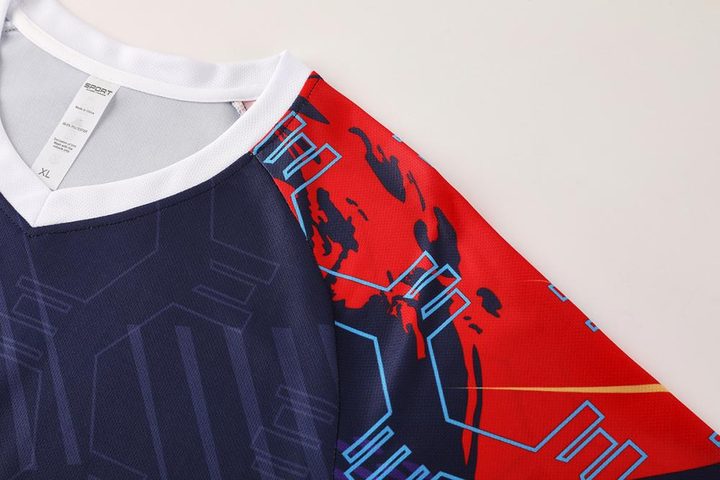 Maglia da calcio a maniche corte con scollo a V con righe – DETAIL 2