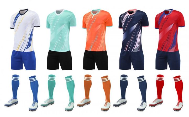 V-neck Short Sleeve Striped Soccer Jersey – MAIN