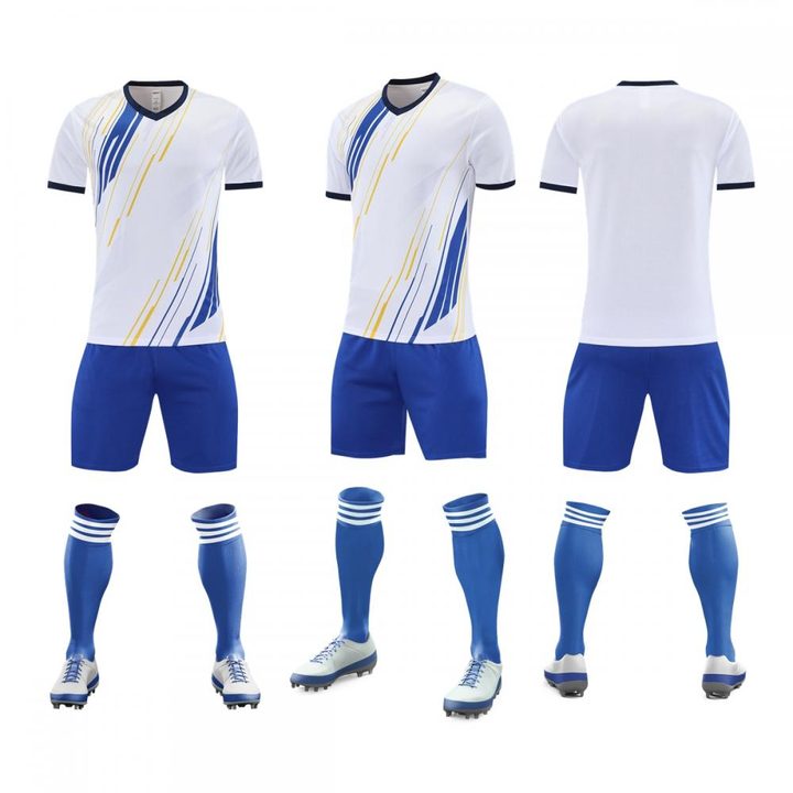 V-neck Short Sleeve Striped Soccer Jersey – COMBO 1