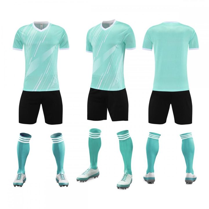 V-neck Short Sleeve Striped Soccer Jersey – COMBO 2