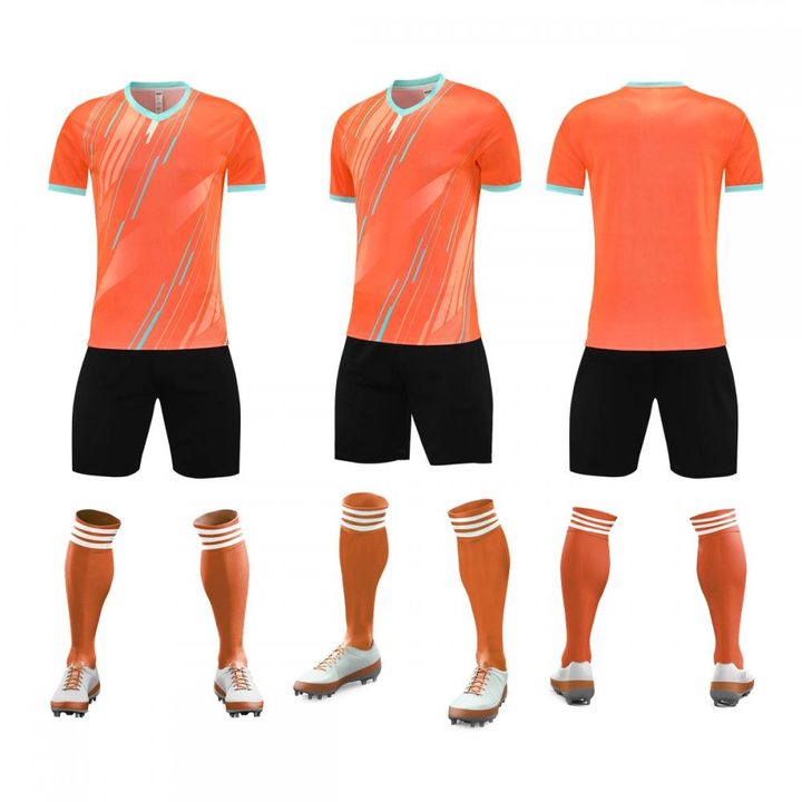V-neck Short Sleeve Striped Soccer Jersey – COMBO 4
