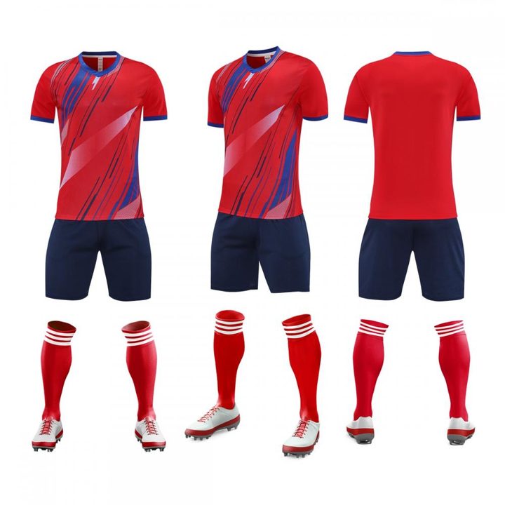 V-neck Short Sleeve Striped Soccer Jersey – COMBO 3