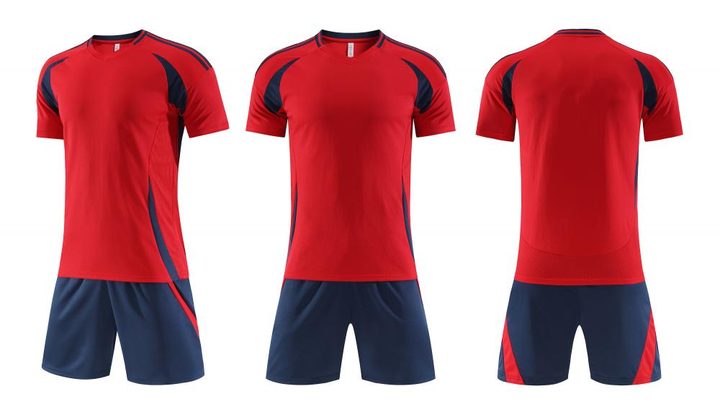 Maglia da calcio a maniche corte con scollo a V con righe – COMBO 1