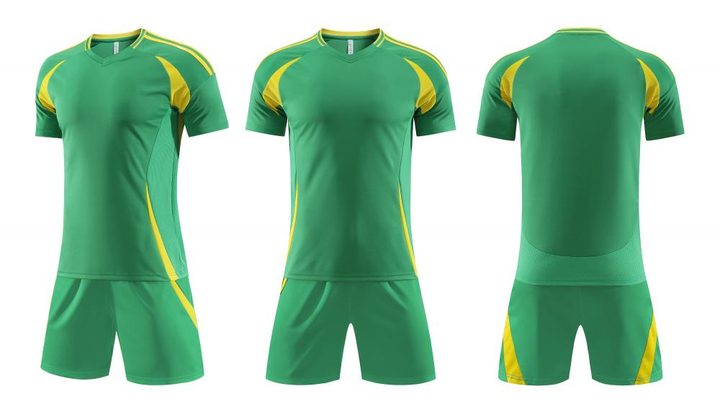 Maglia da calcio a maniche corte con scollo a V con righe – COMBO 4