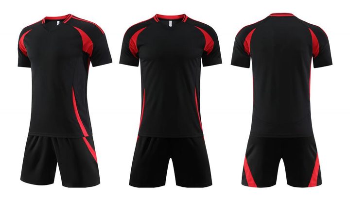 Maglia da calcio a maniche corte con scollo a V con righe – COMBO 3