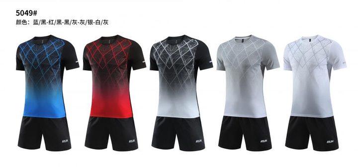 Camiseta de fútbol de manga corta con cuello redondo con degradado – MAIN