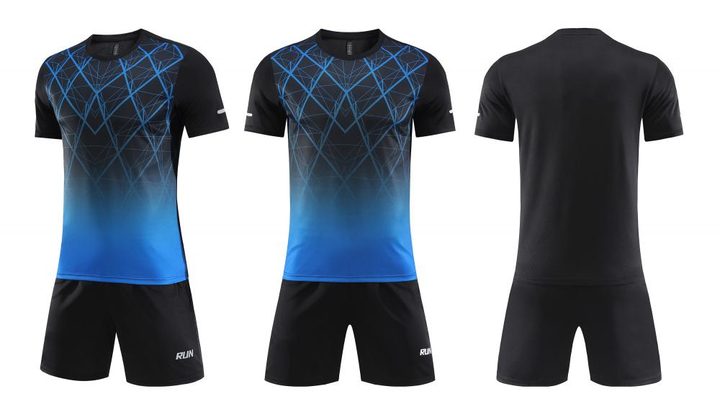 Camiseta de fútbol de manga corta con cuello redondo con degradado – COMBO 2