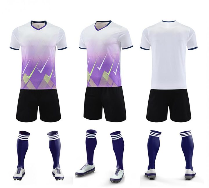 Camiseta de fútbol de manga corta con cuello en V con degradado – COMBO 1