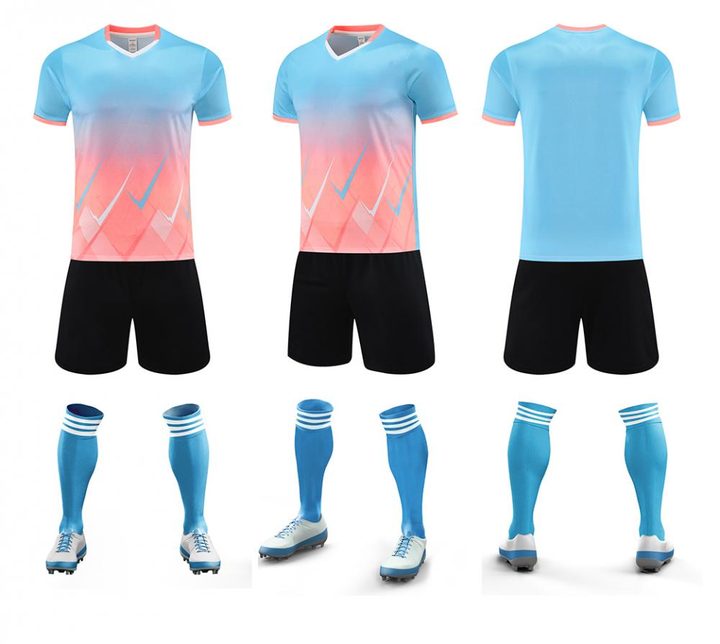 Camiseta de fútbol de manga corta con cuello en V con degradado – COMBO 4