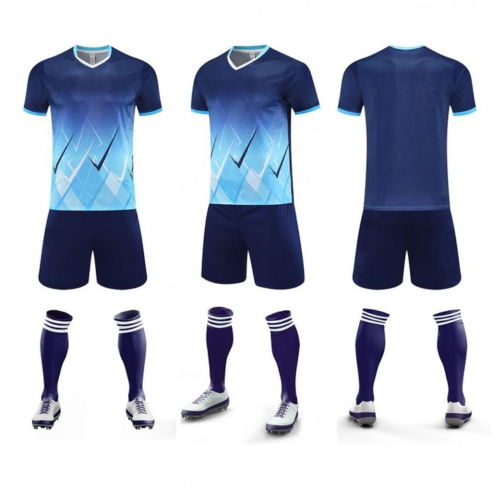 Camiseta de fútbol de manga corta con cuello en V con degradado – COMBO 5