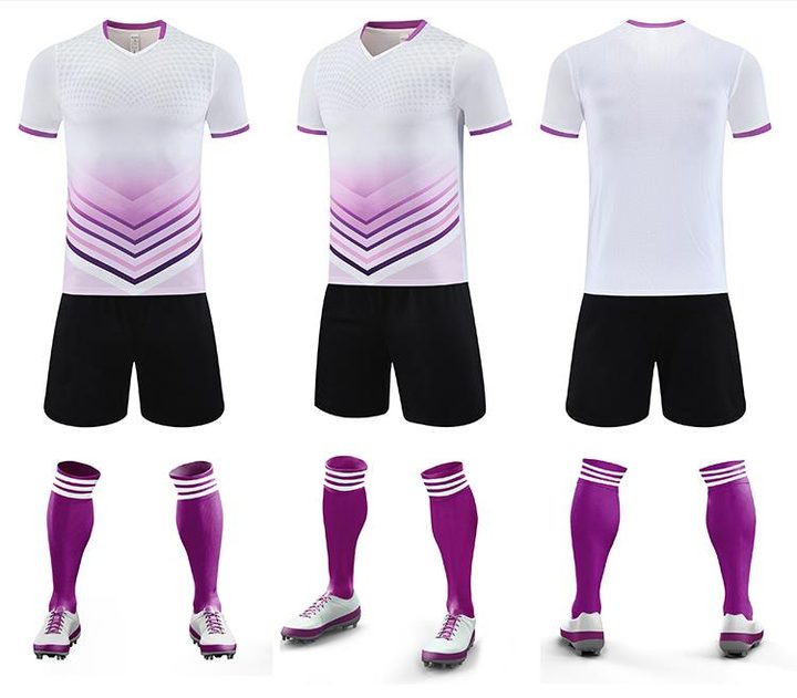 Camiseta de fútbol de manga corta con cuello en V con rayas – COMBO 1