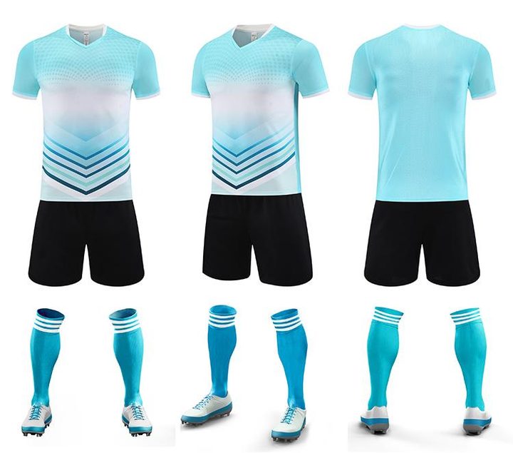 Camiseta de fútbol de manga corta con cuello en V con rayas – COMBO 5
