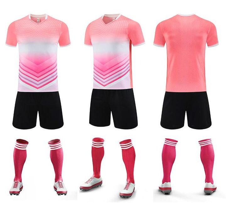Camiseta de fútbol de manga corta con cuello en V con rayas – COMBO 2